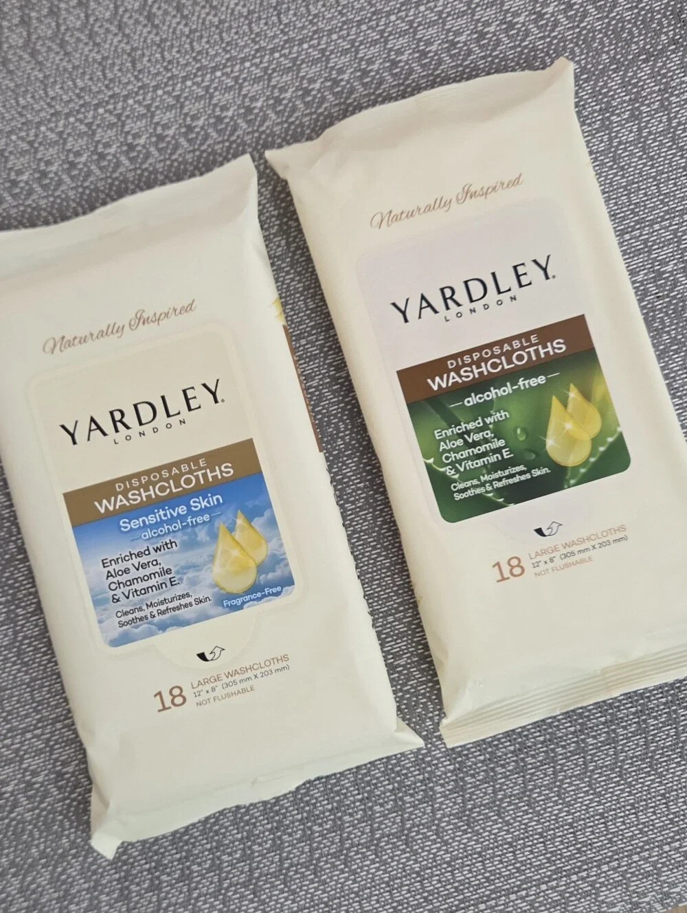 Yardley London Disposable Washcloths Bundle (Set of 2 Packs, 36 Wipes Total) - S